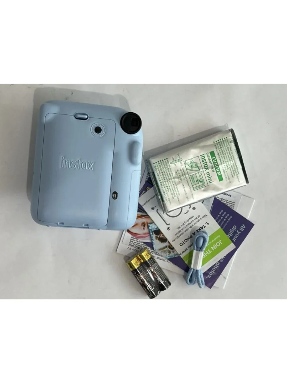Fujifilm Instax Mini 12 Polaroid Camera in Pastel Blue Covergirl Edition